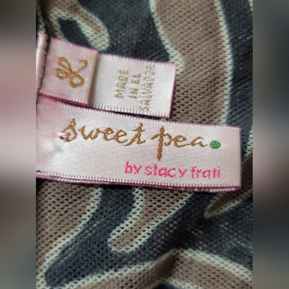 Anthropologie SWEET PEA by STACY FRATI Women's Brown, Cream,  Nylon Dress Size L - Picture 7 of 8